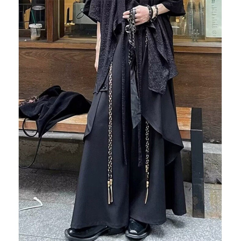 纯色小众复古百搭西裤男女宽松流行不规则拼接气质裙裤k15,男装休闲裤,星座1116A（原606A-3）