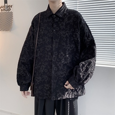 长袖衬衫男外套设计感小众衬衣春季痞帅潮流宽松上衣服CS747-P43，男装衬衫，星座1008