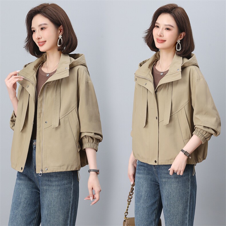 （专柜发货）短款风衣外套女春秋2024年新款韩版宽松显瘦洋气休闲，女装风衣，依恋蒂丝