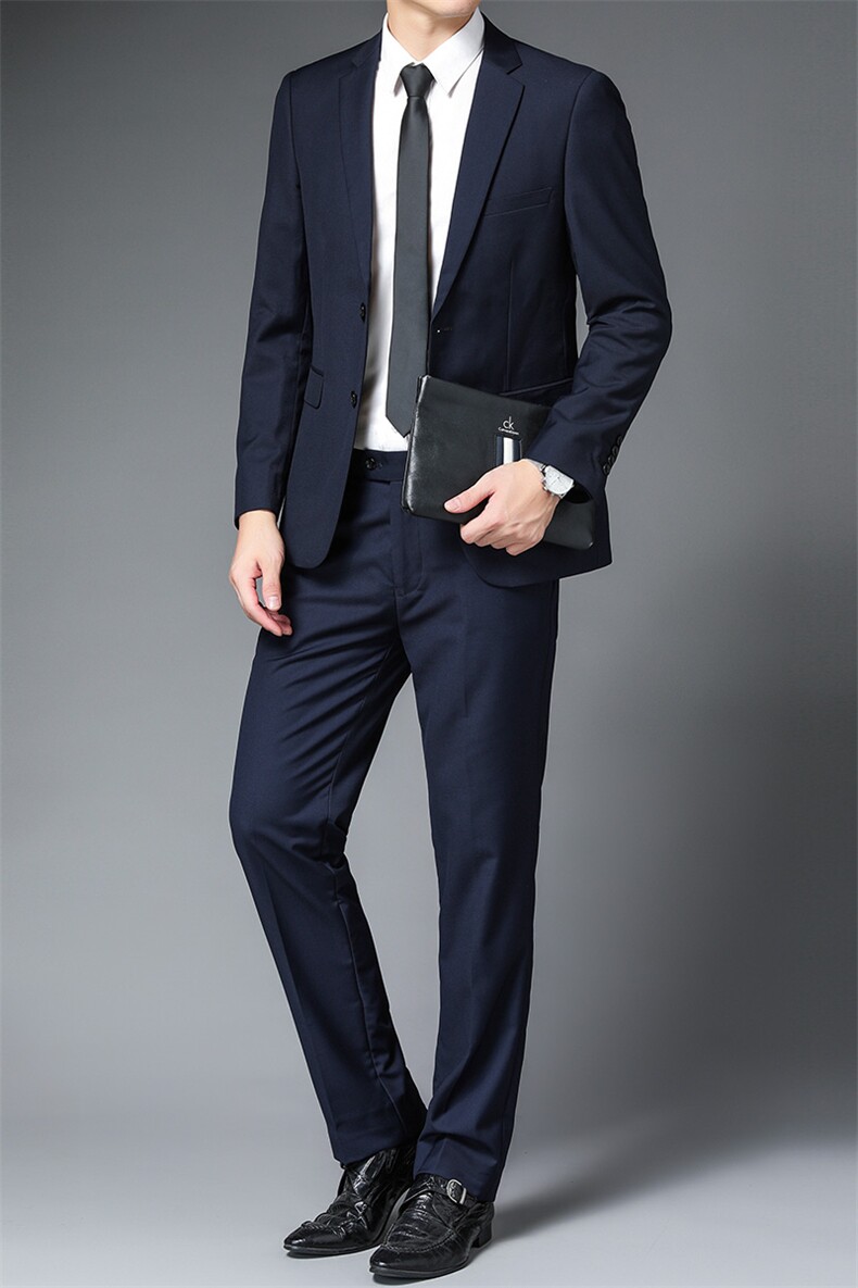 男装中青年纯色上衣潮2023新款春季西服男士外套上衣套装,男装西服套装,电商B212（原钱塘6029）