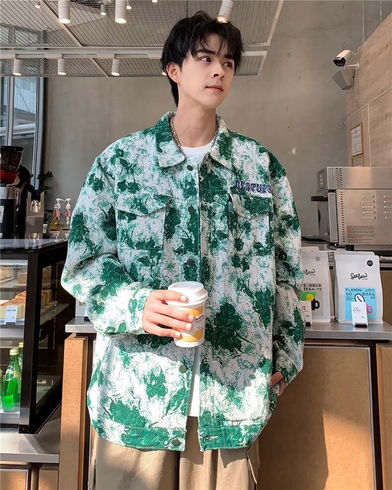 水洗刺绣牛仔外套男23新款春秋潮牌提花帅气情侣休闲夹克JK217,男装夹克,星座1116A-1（原606A）