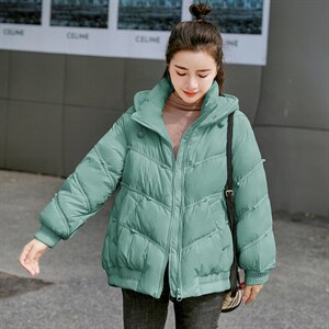 2021年新款羽绒服女装感小众清新宽松显瘦保暖短款纯色外套图片