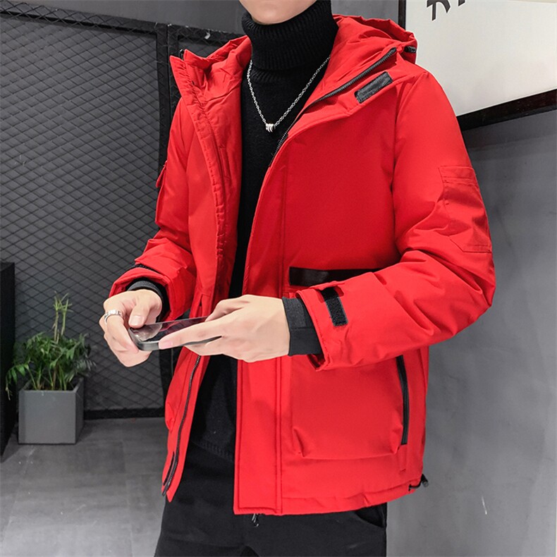 现货店主风短款连帽时尚户外工装外贸团体学生修身羽绒服R2058p80图片