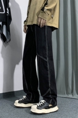 B221美式ins高街小众男女情侣款修身直筒牛仔裤LK22091-P60控78，男装牛仔裤，电商B221