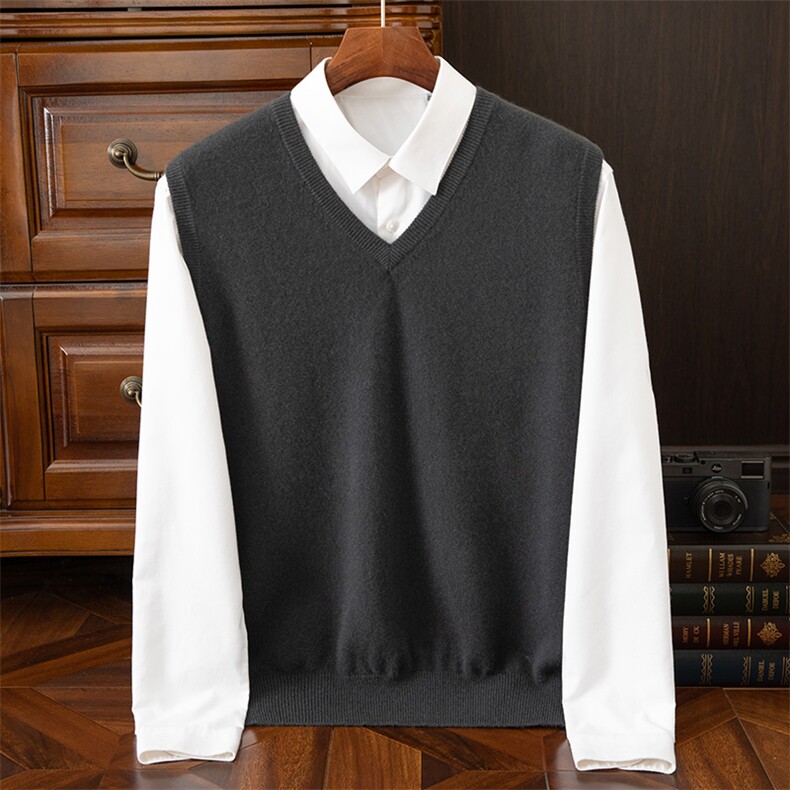 2024年秋季时尚气质简约百搭羊绒马甲，男装背心/马甲，绒之心羊绒