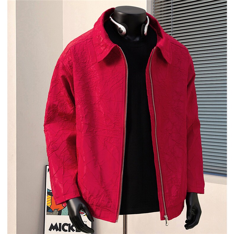 1港风模特大码夹克男情侣百搭外套男聚酯纤维JK8742P75控108，男装夹克，星座226-2