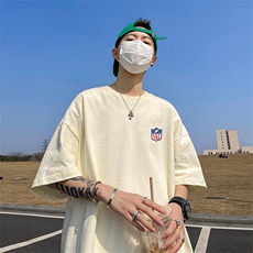 抖音得物二开现货供应220克夏装重磅美式高街宽松短袖t恤MT94，男装T恤，电商A486-1