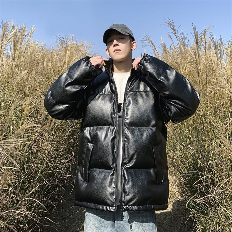 冬季pu皮衣棉服男短款外套加厚面包服韩版宽松立领棉衣棉袄潮,男装棉衣,星座813-2