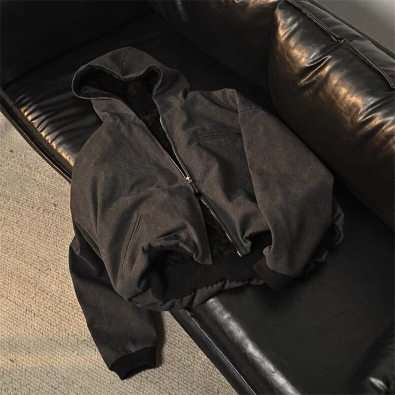 网高品拉链连帽牛仔外套男女春秋冬季加厚工装夹克棉服B103-P158,男装工装外套,星座910-1