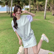 夏装新款！大量现货！卫衣拼接休闲两件套2C133-8916P140K198，女装套装/套裙，2C133
