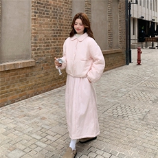 粉色刺绣蝴蝶结夹棉加厚两件套，2B218-2595-P205,控298，女装棉衣/棉服，2B218