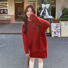 现！2C237-8712-P125红新年红针织套装K198，女装针织衫/毛衣，2C237