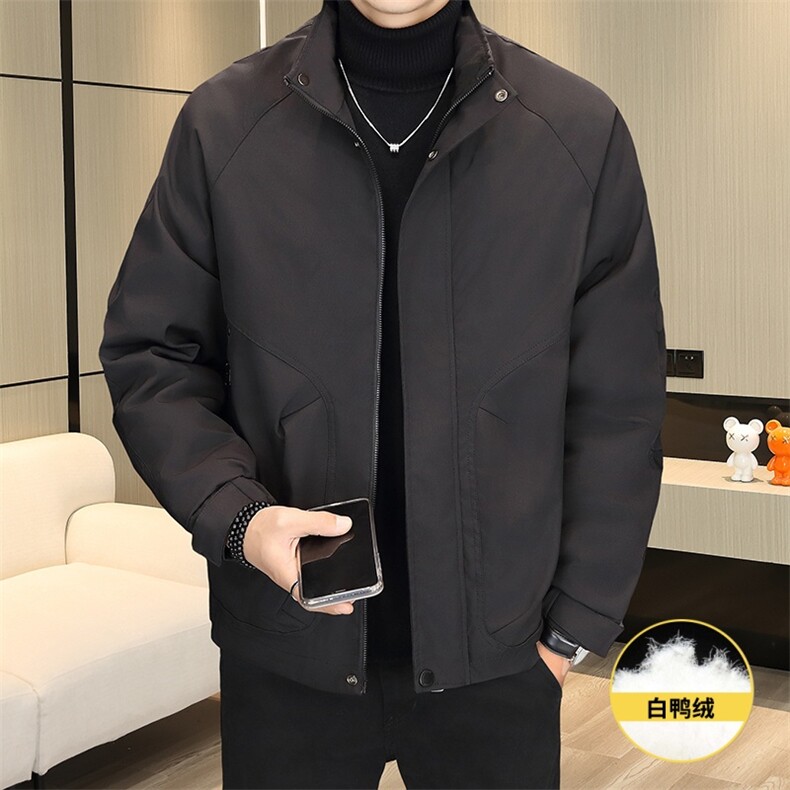 羽绒服男新标50白鸭绒夹克外套休闲时尚立领男士上衣Y3076-P140,男装夹克,星座310B-3