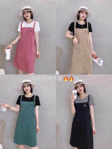 假两件套连衣裙，女装连衣裙，依伊贝诺