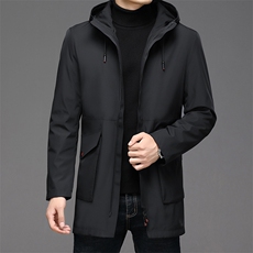 新款2023冬季纯色羽绒服男装中长款外套中年爸爸装ZS8298-P180，男装羽绒服，电商B212（原钱塘6029）