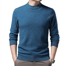 休闲商务纯色毛线衣中年男厚纯毛衣爸爸装保暖线衣XXXX6815-P150图片