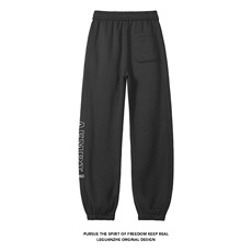 2024冬季新款白底大码束脚刺绣加绒卫裤M-5XHK24860-P50，男装休闲裤，电商A022