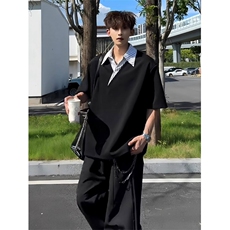 翻领短袖polo衫男潮牌夏季t恤韩版修身潮流2026新款百搭体恤上衣，男装T恤，四季星座505