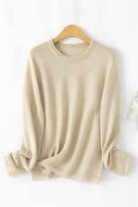 优雅知性简约大气女士圆领毛衣秋冬新款时尚百搭10%羊毛针织衫，女装羊毛衫，东远绒业