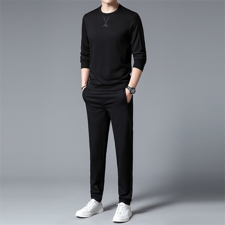 S3087-2钱塘2020-2中青年男士春秋新款时尚休闲简约卫衣套装P127,男装休闲套装,钱塘207-2