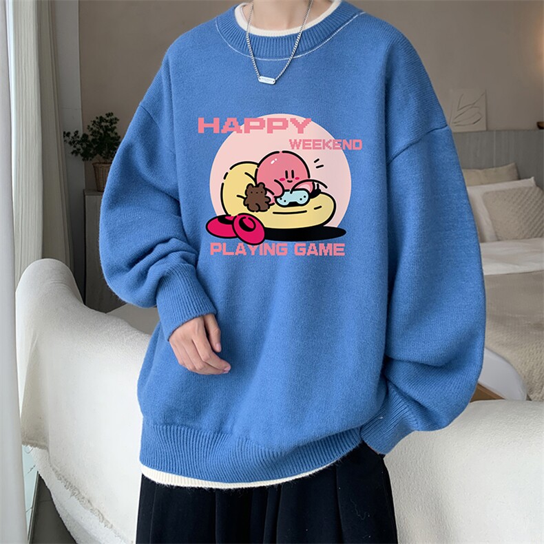 控78假两件毛衣男大码加绒针织衫男毛线衣M80313-P55加绒P70,男装针织衫/毛衣,电商A040