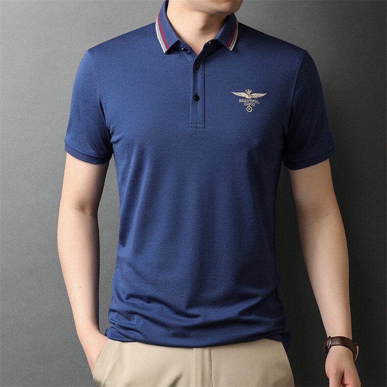 短袖t恤男2023年夏季新款短袖男商务休闲t恤男中年男士半袖,男装T恤,电商B212（原钱塘6029）