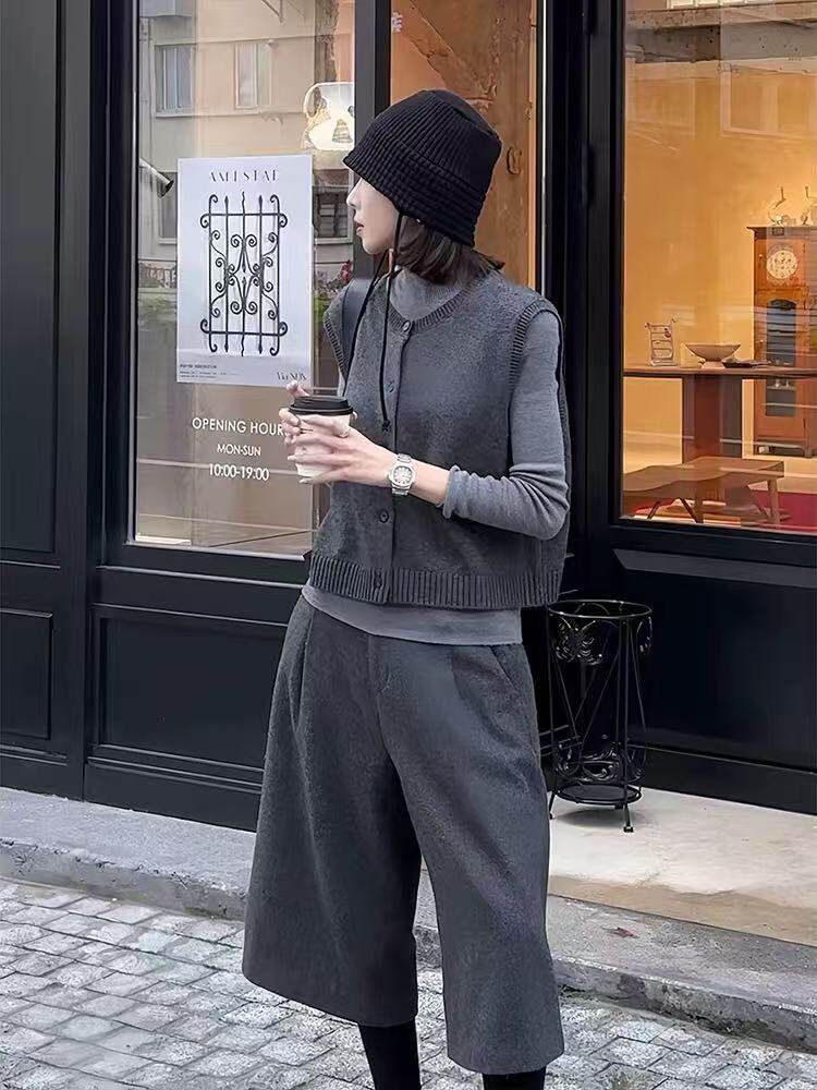 2025年秋季新款百搭女士系扣无袖马甲,针织衫/毛衣,佑昭祥羊绒
