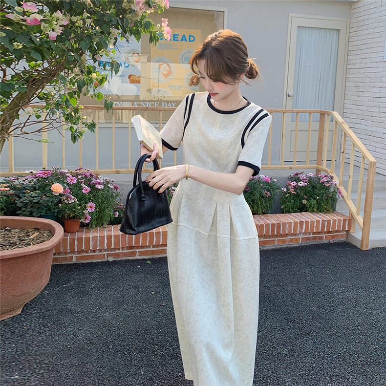 夏季新品撞色简约连衣裙2B233-9711,女装连衣裙,2B233