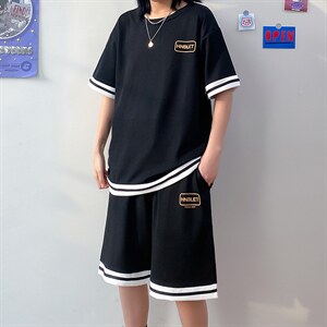 短袖t恤套装2023新款夏季休闲帅气搭配潮流衣服A161-2-TZ01-P45图片