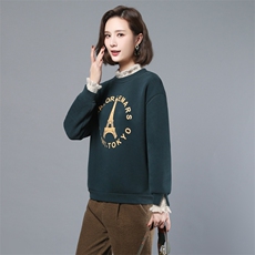 2022年秋季新款套头立领卫衣女长袖韩版加绒加厚上衣服打底衫棉，女装卫衣/绒衫，简韵佳