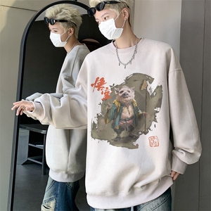 秋装复古美式水洗做旧重磅麂皮绒圆领卫衣301B-JB1511-p45图片