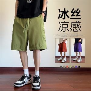 抖音品质冰丝短裤男款夏季2025新款潮牌裤A146-GY253特p30量大优图片