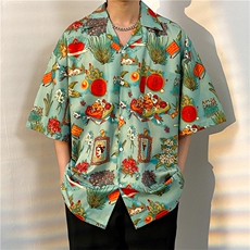 夏季五分袖潮牌宽松垂感面料男式痞帅衬衫男百搭防晒服外套夹克，男装衬衫，星座301D-5(原星座1415）