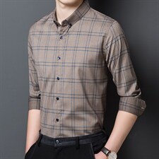 CA2110钱塘2020-2春秋新款时尚休闲潮流中青年男士长袖衬衫P59，男装衬衫，钱塘207-2