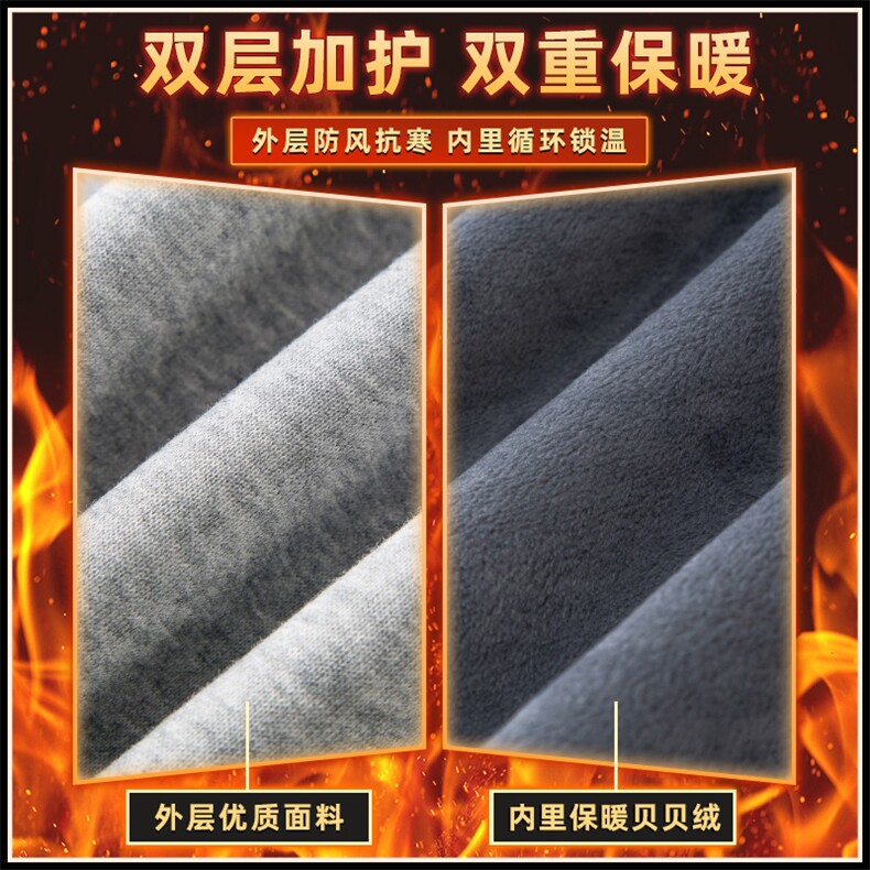 美式复古休闲针织卫裤男宽松直筒加绒保暖休闲裤Z2576-P45加绒P55,男装休闲裤,星座509