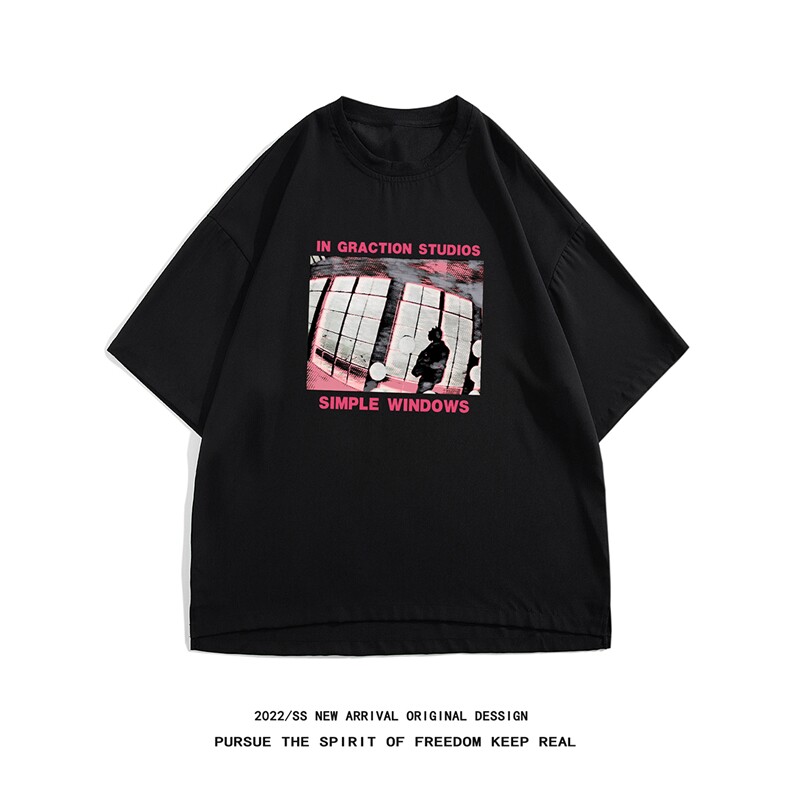 白底23新款百搭短袖T恤潮牌复古短裤五分裤冰丝套装TZ919P65控88,男装牛仔裤,电商A247-1