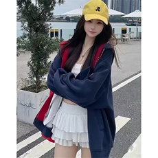 拉链卫衣女春秋季2025新款宽松休闲百搭连帽运动上衣外套W25，女装短外套，星座1116A（原606A-3）