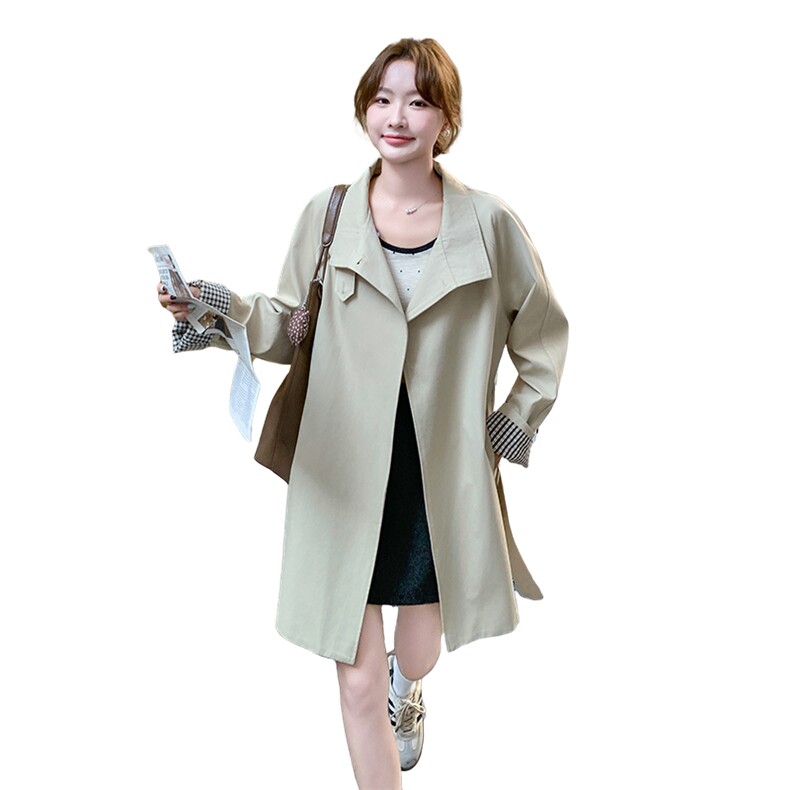 2025秋款现货可变领翻袖撞色收腰风衣2C090-1271-P155-K228,女装风衣,2C090