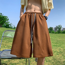 肌理感休闲短裤男夏美式宽松抽绳五分运动裤中裤XZ514-2-1533-P38，男装牛仔裤，星座514-2(原B239)