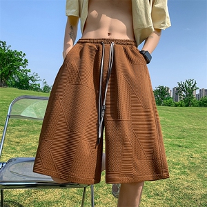 肌理感休闲短裤男夏美式宽松抽绳五分运动裤中裤XZ514-2-1533-P38图片