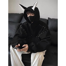 百搭潮流文艺华棉复合铆钉连帽卫衣新款简约时尚气质WY238P56，男装卫衣，星座1013-5