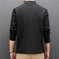 BAMJ-206钱塘2020-2中年男士商务休闲简约百搭秋季长袖T恤P85，男装T恤，钱塘207-2
