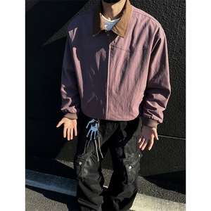 美式工装夹克水洗帆布翻领外套男 xh90-特p80图片