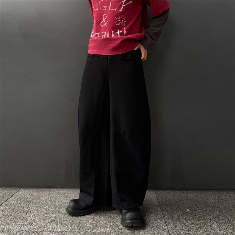 美式高级感弯刀休闲通勤卫裤男秋冬季直筒宽松阔腿垂感运动长裤子,男装休闲裤,星座516A