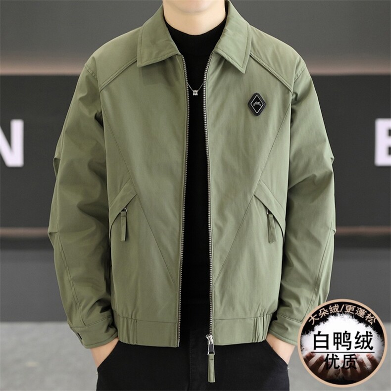 羽绒服男新标50白鸭绒夹克外套休闲时尚翻领男士上衣NY822-P135图片