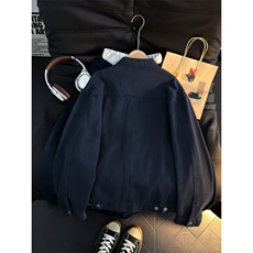 美式复古老钱风水洗帆布立领夹克男女春季工装外套JK8968-P78，男装夹克，星座1001-1