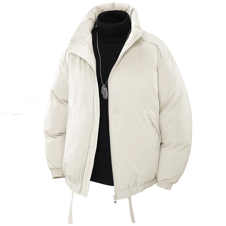 现货冬季美式休闲加厚雪山外套夹克立领纯色三防户外工装棉服,男装夹克,电商A443