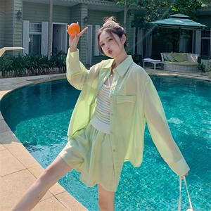 2024新款夏装宽松绿色三件套212A-8831-P135-K198图片