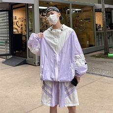夏季防晒服套装运动风拼色时尚防晒衣夹克衫男XZ514-2-1609-P98，男装防晒衣，星座514-2(原B239)