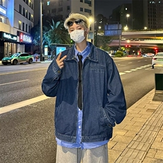 牛仔外套男女韩版潮流宽松百搭做旧帅气2024冬季ins夹克W6218-P65，男装工装外套，星座412-2